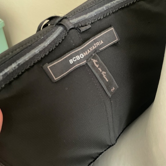 BCBGMaxAzria Aurelia Black Satin Mini Dress 4 - Picture 9 of 14